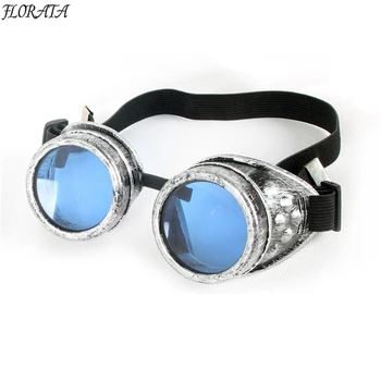 Moda yeni vintage güneş gözlüğü eski Gümüş bayan güneş gözlüğü adam Steampunk 5 renk Gotik Retro Tarzı Gözlük renkli Lens