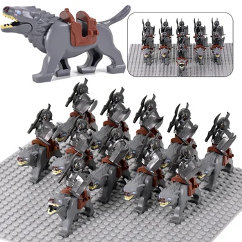 MOC Uruk saç Orc Ordu Grubu Orcus Figürleri Gri Kurt Montaj Modeli Yapı Taşları LOTR Tuğla Ortaçağ Oyuncaklar çocuklar için hediye