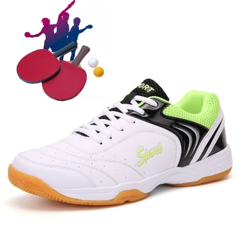 Bahar Yeni erkek ve kadın Masa Tenisi Ayakkabı Egzersiz Badminton Ayakkabı erkek Beyaz Siyah Eğitim Tenis Sneakers Boyutu 36-46