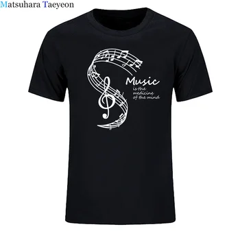 Yazlık t-shirt Erkek T-Shirt Müzik Ilaç Zihin baskı t-shirt Rahat Pamuklu T-Shirt Giyim