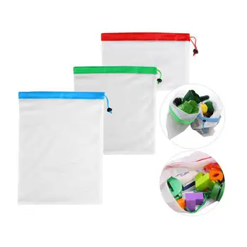 1 ADET Yeniden kullanılabilir Çanta Yıkanabilir file çanta Bakkal Alışveriş için Meyve Sebze Oyuncaklar Çeşitli Eşyalar Organizatör Saklama Torbaları