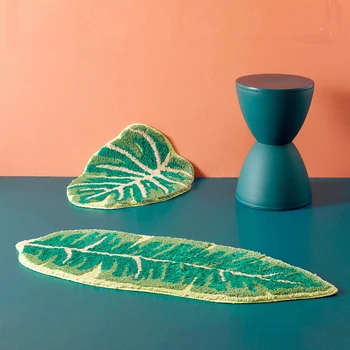 Banyo Paspas Modern Palmiye Yeşil Yaprak P Yumuşak Halı Süper Emici kaymaz Ped Mutfak Kapı Paspaslar Oturma Odası